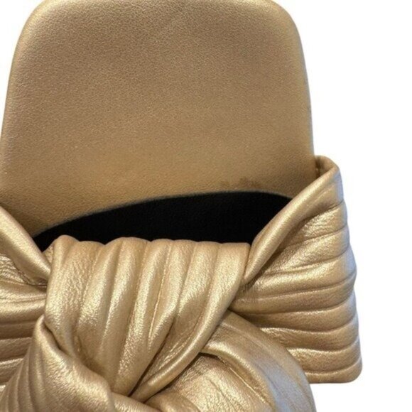 Articles of Society Milano Gold Vegan Leather Square Toe Strappy Sandals 9 - Picture 9 of 9